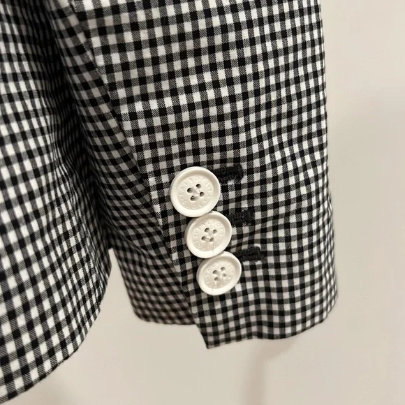 Talbots Gingham Patterned One Button Blazer - Picture 5 of 10